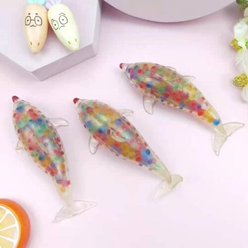 New Soft TPR Stress Relief Colorful Dolphin Shape Squishies Sensory Squishy Fidget Toys Anti-Anxiety Ball for Kids Adults