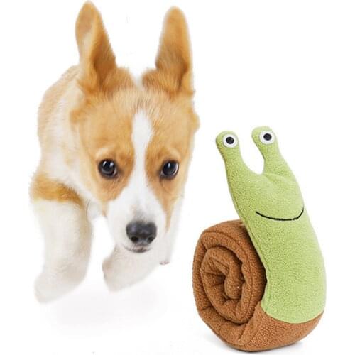 Plush Snail Dog Sniffing Toy Cartoon Magic Snack Hide Snail Plush Doll Educational Sniffing Snail Toy For Pet Teeth Leakage