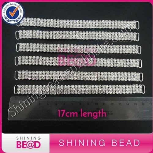 Three rows AB rhinestone and clear rhinestone around 10 cm and around 17cm bikini connector,30 piece per style ,total 120piece