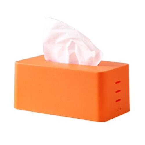 Rectangular Plastic facial tissue napkin box toilet paper dispenser case holder home office decoration (orange) 21.5*9.3*12cm