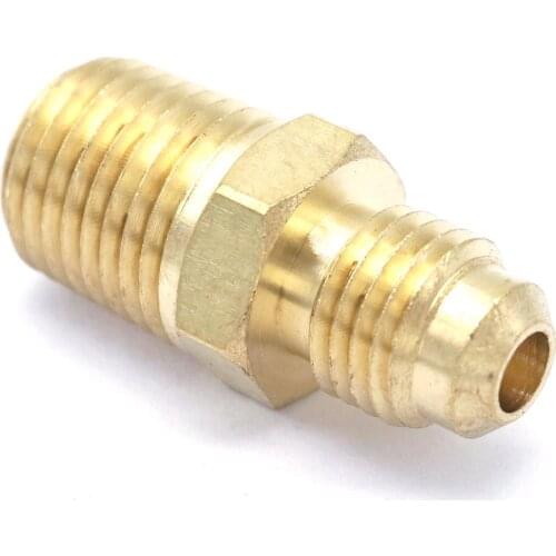 SAE Thread 7/16"-20 UNF Fit Tube OD 1/4" - 1/4" NPT Male Brass SAE 45 Degree Pipe Fitting Adapters Connectors 229PSI