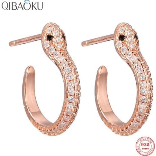 925 Sterling Silver Small Hoop Earrings for Women Simple Gold Silver color Round Earrings Chain /Snake Circle Earrings Jewelry