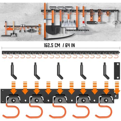 162CM Tool Hanger Metal Tool Rack Garage Organizer Wall-Mounted hook Hardware Tool Parts Storage Tool Box Garden Tools Toolbox