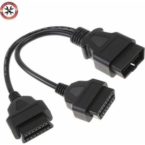 High Quality OBD II cable 16 Pin OBD 2 Adapter Extension Cable Male to Dual Female Connector obd2 extended interface line