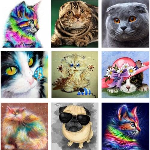 Zooya 5D Diy Round Diamond Painting Cat Diamond Embroidery Sale Cross Stitch Diamond Diamond Mosaic Gift Handmade Jq601