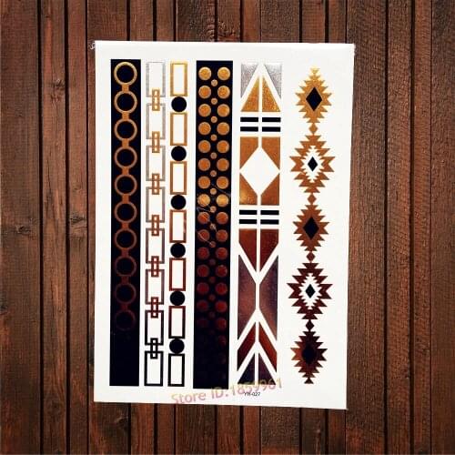 1PC Large Brown Color Henna Temporary Tattoo Bracelet BOdy Arm Sleeve Tattoo Jewelry Stickers AYH-027 Sexy Women Health Nontoxic