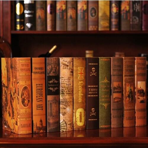10PC Book European box simulation study books display props Fake retro ornaments book decoration