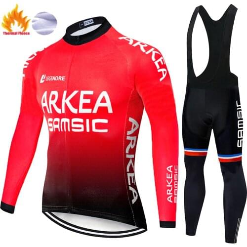 2020 winter team ARKEA cycling clothing ropa ciclismo invierno long sleeve Cycling jersey bib pants winter fleece bike uniform