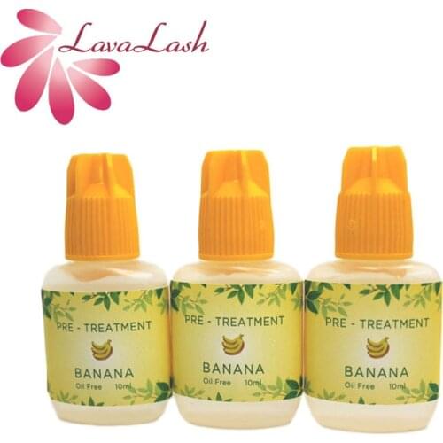 3 Bottles Eyelash Glue Pre-treatment Banana Scent False Eyelashes Extension Wholesale 10ml Makeup Tools Eyelash Cleaner