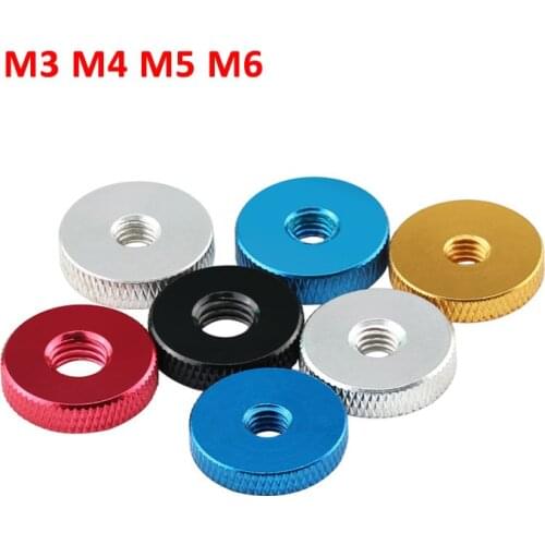 3PCS Aluminum Alloy Knurled Thumb Screws Nuts M3 M4 M5 M6 GB807 Hand Nuts Multiple Color