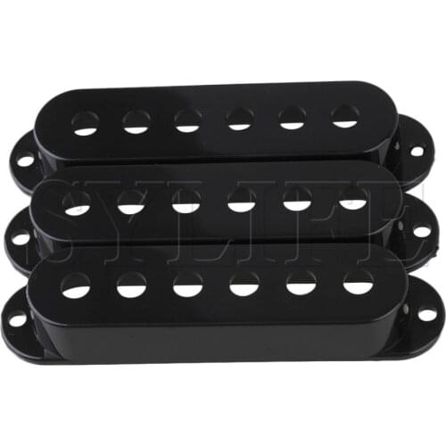 3 x SINGLE COIL PICKUP COVERS FOR GUITAR BLACK