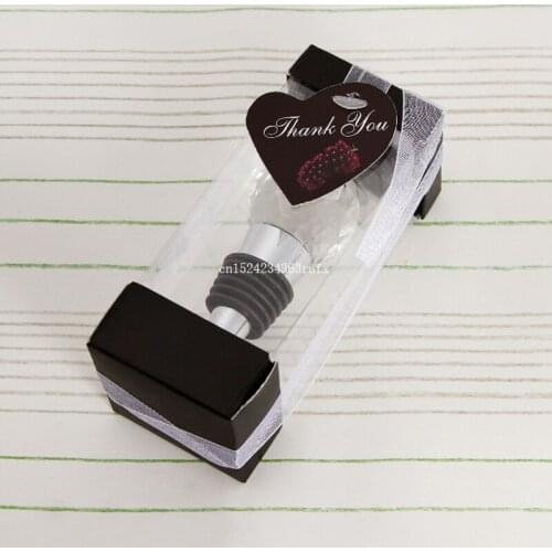 40pcs Silver Crystal Ball Wine Bottle Stopper Wine Stoppers with "Thank You" Love Signage Wedding Favor Gift Free Shipping