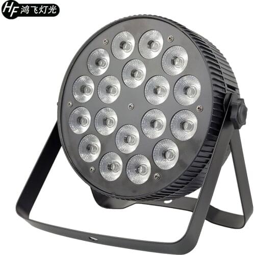 Aluminum 18x18w RGBWA UV 6in1 LED Par Light Slim Flat Par Light DMX512 Professional Stage Lighting Equipment