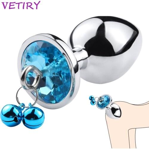 Metal Anal Plug Crystal Jewelry Stainless Smooth Steel Touch Butt Plug Anal Sex Toys for Women Men Bells Anal Dildo No Vibrator