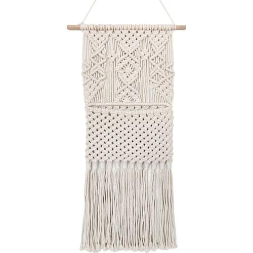 Azine Storage Organizer Mail Holder Wall Mount Cotton Wovening Hanging Pocket Home Decor, 15.7 Inch W x 29.5 Inch L