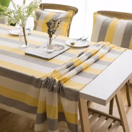 Nordic Striped Decorative Table Cloth Wedding Birthday Party Tablecloth Rectangle Round Dining Table Cover Furniture Cover Cloth