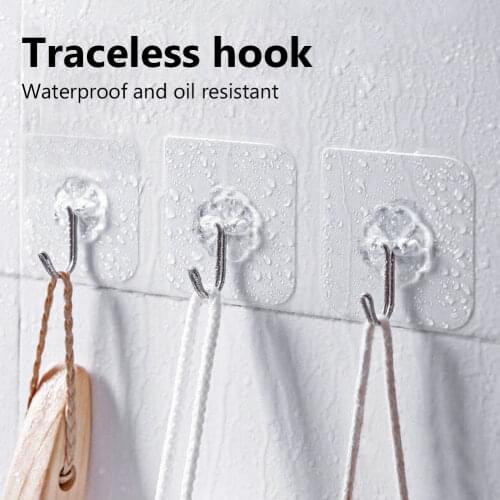 Adhesive Sticky Heavy Load Rack Cup Duty Wall Suction Cup Hooks Strong Transparent Self Door Hangers for Home Kitchen Bathroom