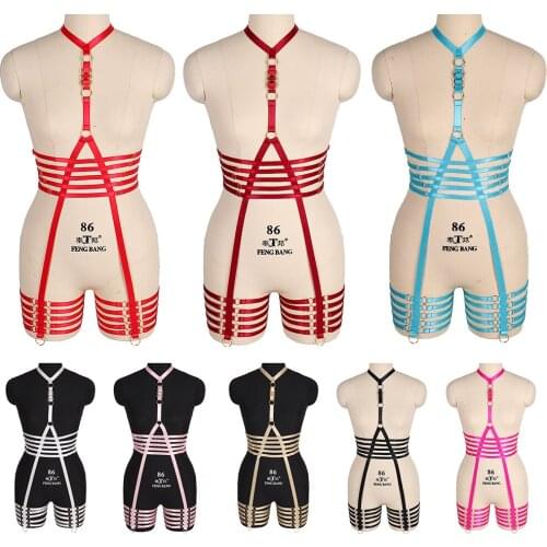 Adjustable Stocking Suspenders Punk Dance Party Wear Erotic Lingerie Sword Belt Elastic Women Sexy Lingerie Set Harness Bra Cage