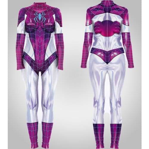 Hero Cosplay Gwen Stacy Costume Spandex Zentai The Amazing Spider Zentai Suit Anti-Gwenom for Women Girl Halloween Costume