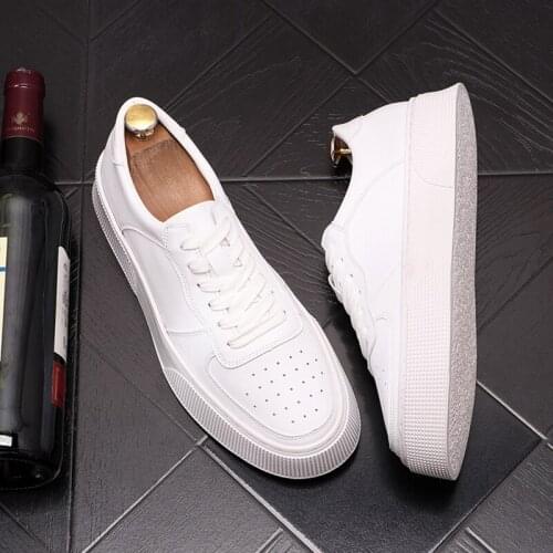 Trend New Luxury Designer Mens Sneakers Color White Thick Bottom Causal Flats Board Shoes Moccasins Sports Walking