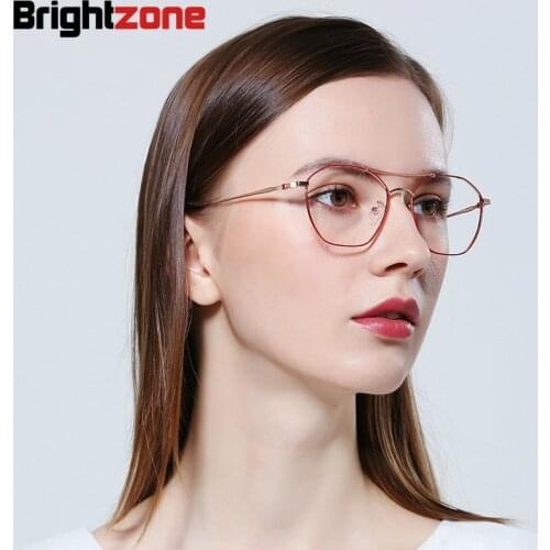 Brightzone Full Frame Round Metal Glasses Myopia Spectacle Women Brand Prescription Optical High Quality Vintage Female Eyewear