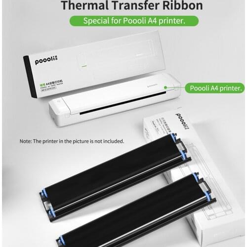 Poooli Thermal Transfer Ribbon Printer Consumables 2 rolls/box Compatible with Poooli A4 Mobile Printer