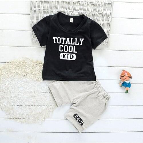 Melario New Boys Clothing Set Children Summer Boys Clothes Lettre Kids Boy Clothing Set T-shit Pants Cotton Baby Boy Clothes Set