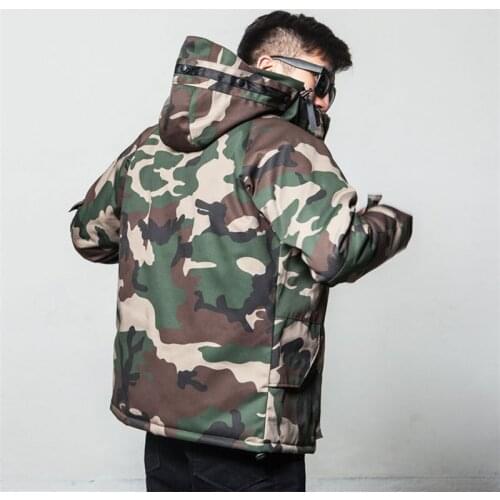 Winter Warm Camouflage Parkas Men Autumn Casual Mens Tide Brand American Tooling Jacket Hooded Loose Coats Jackets Lovers Tops