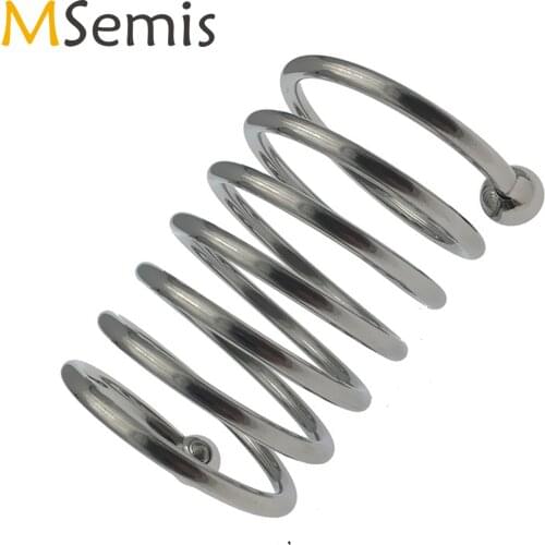 Men Sex Toys Stainless Steel Penis Sleeve Ring Spiral Design Cockring Chastity Cage Penis Rings Delay Ejaculation Adult Products