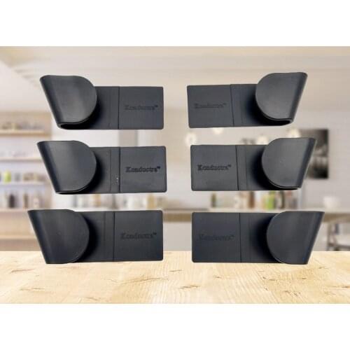 6pcs/Set Pot Lid Holder Wall-Mounted Hanging Holder for Pan Pot Cover Rack Plastic Kitchen Storage Rack Kitchen Organizer