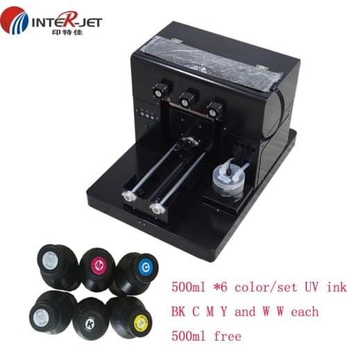 Desk-top 3D UV flatbed printer A4 size phone case UV printer with embossed printing effect UV ink included