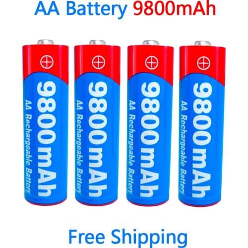 New AA battery 9800mAh rechargeable battery AA AAA1.5 V Rechargeable New 1.5V Alkaline rechargeable battery LED lamp toy mp3
