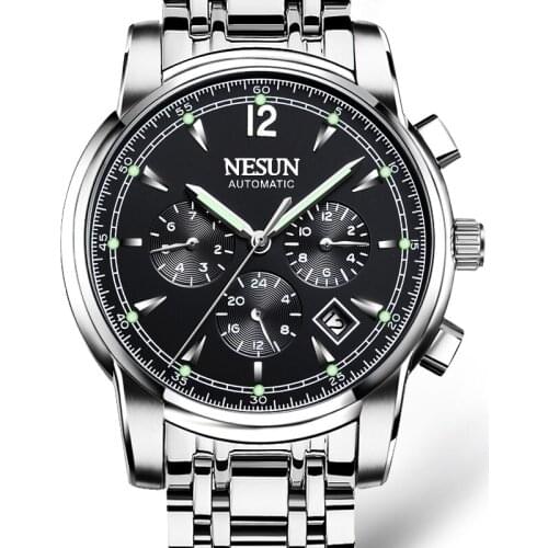 Luxury Brand NESUN Switzerland Watch Men Automatic Mechanical Watches relogio masculino Luminous Multi-functional clock N9801-1