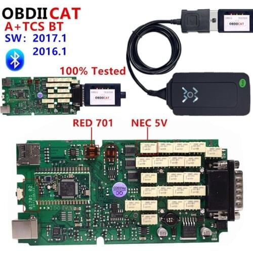 Wholesales Auto Diagnostic Tool Scanner TCS OBDIICAT-WOW II Version With Bluetooth 2016.R1/2017.R3 With Keygen Test Car truck
