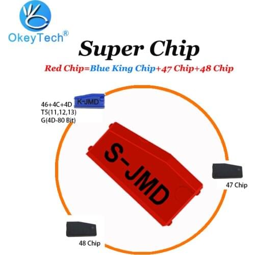 OkeyTech Original JMD King Chip for K-jmd Handy Baby Copier for 4C/4D/G/46/47/48 Red Super Car Key Chip Good Than Blue Chips