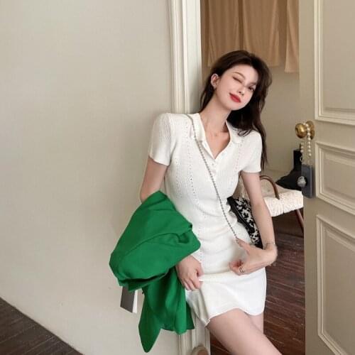 Casual Loose Solid Hollow Dress Female Korean Kawaii Womens Dresses Japanese Harajuku Vintage Ladies Ulzzang Clothing For Women
