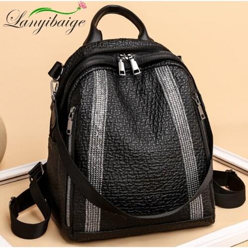 PU Leather Anti-theft Wear-Resistant Backpack Large Capacity Travel Backpack Ladies Fashion Retro Backpack Designer Casual Bag