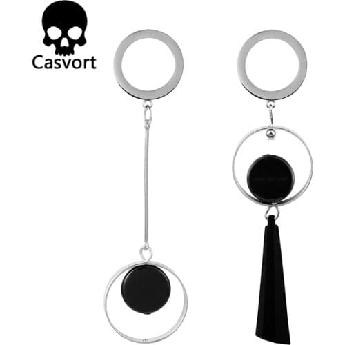 Casvort 2pcs Ear Piercing Plug Expander Tunnel Plug Dangle Studs Ear Gauges Stretchers Fashion Body Piercing Jewelry Gift