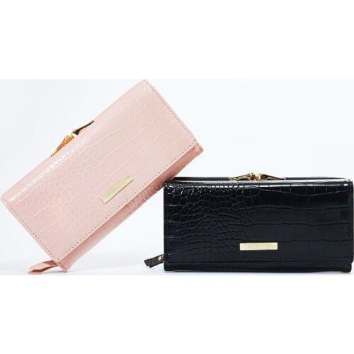 Luxury Long Wallet Women Lady Crocodile pattern Women Wallets Money Purses Small Fold PU Leather Female Coin Purse Card Holder