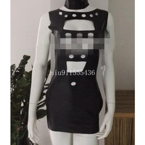 Sexy Female Fetish Latex Dress Exotic Latex Rubber Dresses Fetish Dress Lingerie Dress No Zipper Cosplay Bodysuit
