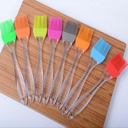 1PCS Silicone brush 20.5CM transparent handle silicone barbecue brush baking tool cream egg liquid brush