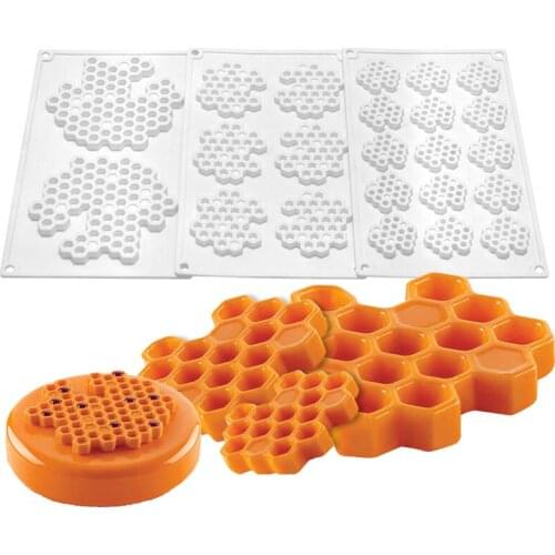 Honeycomb Silicone Cake Molds Fondant Moulds Mousse Pastry Baking Tools Cupcake Dessert Decoration Kitchen Bakeware