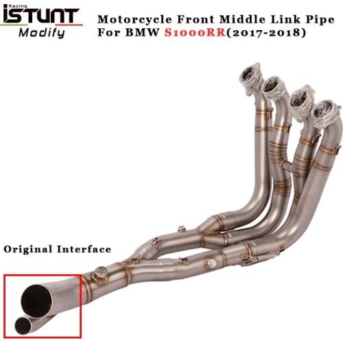 Slip On For BMW S1000RR S1000 RR 2017 2018 Motorcycle Exhaust System Escape Modified Front Middle Link Pipe Original Interface
