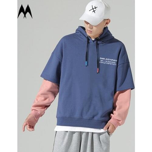 Print Patchwork Hooded Sweatshirt Men 2021 Brand New Oversized Streetwear Hip Hop Hoodie Mens Hoodies Sweatshirts Harajuku