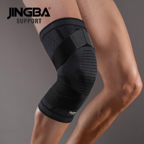 JINGBA SUPPORT 1PC Nylon Bandage Compression Knee Brace Sleeve for Basketball Protector Sports Knee Pads Support Drop shipping