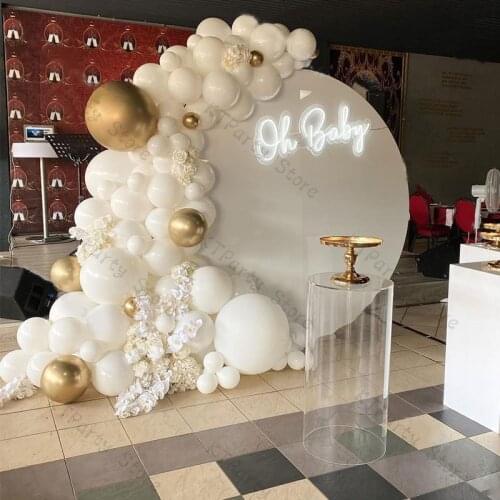 102pcs Matte White Balloons Garland Wedding Decoration Chrome Gold Balloon Arch Gender Reveal Birthday Favors Baby Shower Decor