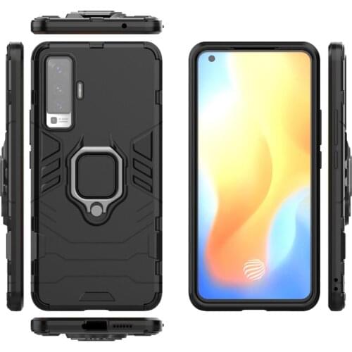 200pcs/lot Hybrid Shockproof cover Armor Ring Case For VIVO X50 V19 IQOO NEO V17 S1 S5 Z6 NEX3 X30 PRO