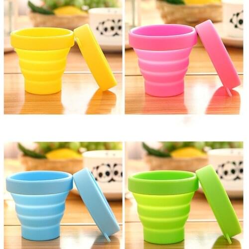 300pcs Portable Silicone Retractable Folding Water Bottle Outdoor Travel Telescopic Collapsible Soft Drinkware lin2852