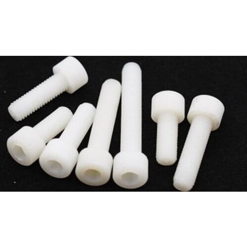 50pcs M3 M4 nylon Allen cup head screw plastic hexagon socket cylinder screws PA66 white 5-30mm length