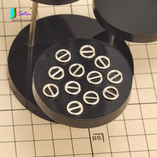 8mm Toy Doll Clothes Shoes Bags DIY Handmade Accessories Silver Round Ultra Small Mini Buckle Adjustment Ring Belt Button A0044F